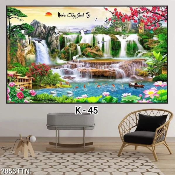 Tranh tráng gương treo tường Sơn Thủy Hữu Tình - ST01