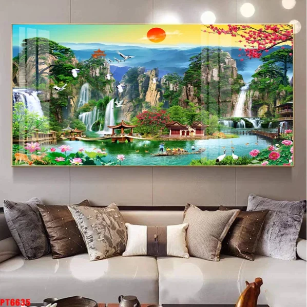 Tranh tráng gương treo tường Sơn Thủy Hữu Tình - ST02