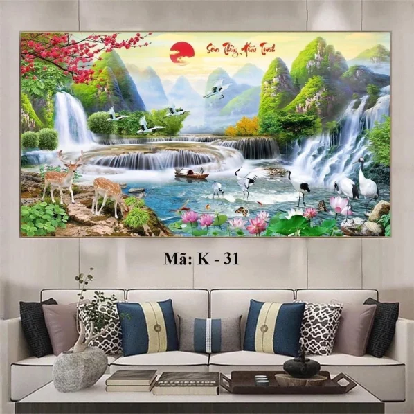 Tranh tráng gương treo tường Sơn Thủy Hữu Tình - ST07