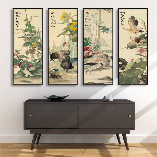 Tranh Treo Tường Phòng Khách, Phòng Thờ – Tranh Tứ Quý TQ24