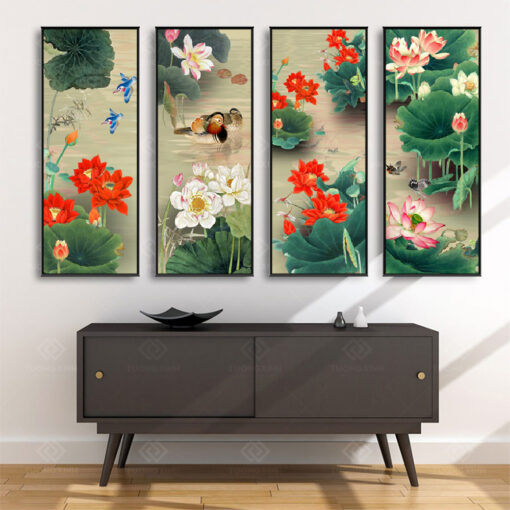 Tranh Treo Tường Phòng Khách, Phòng Thờ – Tranh Tứ Quý TQ28