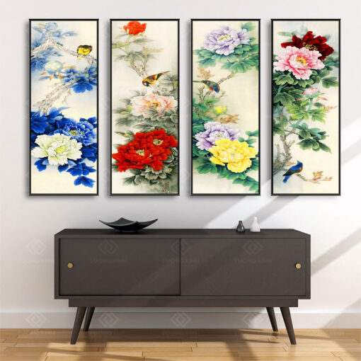 Tranh Treo Tường Phòng Khách, Phòng Thờ – Tranh Tứ Quý TQ46