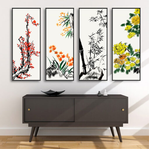 Tranh Treo Tường Phòng Khách, Phòng Thờ – Tranh Tứ Quý TQ47