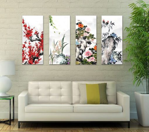 Tranh Treo Tường Phòng Khách, Phòng Thờ – Tranh Tứ Quý TQ6