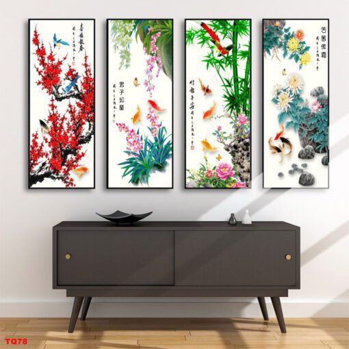 Tranh Treo Tường Phòng Khách, Phòng Thờ – Tranh Tứ Quý TQ9
